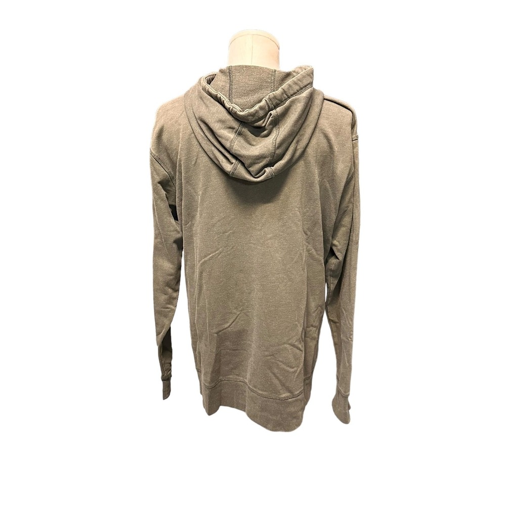 Cabelas Womens Olive Green Henley Hoodie Button‎ Front Kangaroo Pocket Large - Picture 3 of 6